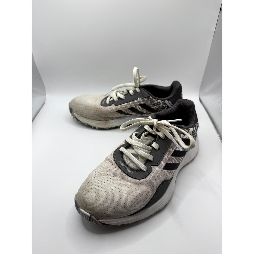 Adidas S2G GV9785 Kids 4 Sneakers White Gray Lace Up Sports Spikeless Golf Shoes